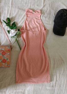 Pink Halter Neck Mini Dress