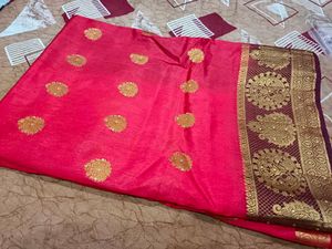 Red &amp; Gold Banarasi Saree