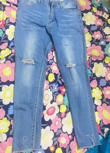 Shein- High Waist Torn Jeans - Waist Size 27-28