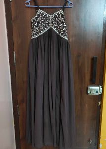 Anarkali Long Dress Brown Colour