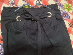 Black Tie-Waist Pants