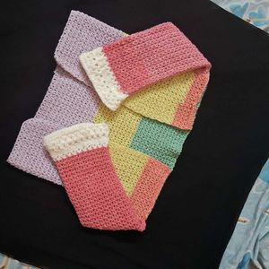 Handmade Crochet Color Block Cardigan