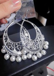 Silver Pearl Drop Earrings