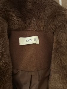 Kazo Brown Fur Collared Coat