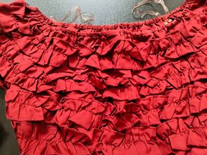 Ruffled Red Top