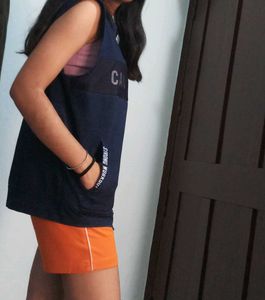 Navy blue Sleeveless Jacket
