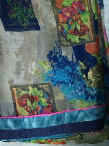 Multi Colour Chiffon Saree
