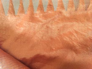 Orange Silk Saree with Gold Details