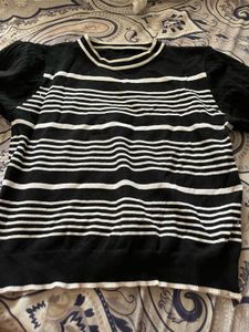 Striped Puff Sleeve Sweater