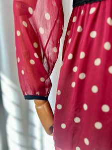 Sheer Red Polka Dot Top