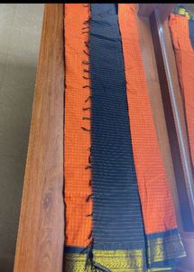 Cotton saree sungudi orange