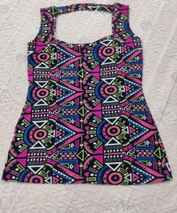 Funky Pattern Sleeveless Top