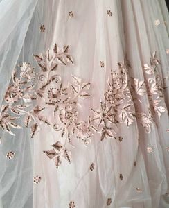 Elegant Pink Embroidered Gown