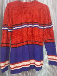Round Neck full Sleeves Sweater Covering Hip