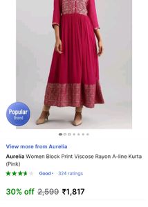 Aurelia Woman Block Print A-line Ethnic Gowns