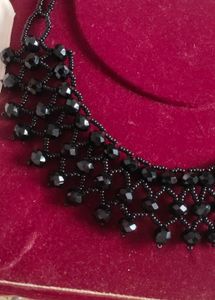 Handmade Black Beaded Necklace
