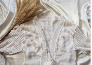 White Ribbed cardigan