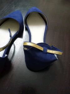 Blue Velvet Flats