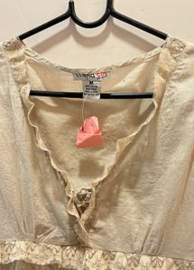 Vintage Lace Trim Corset Top