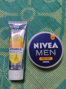 Dark Spot Reduction Cream & Garnier Cleanser