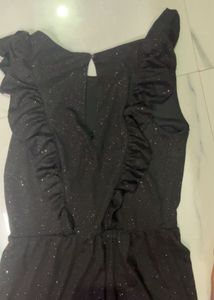 Cute Black Ruffle Jumpsuit