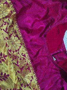 Pink &amp; Gold Saree Blouse