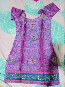 Purple &amp; Pink Embellished Salwar Kameez