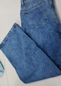Flared Baggy Blue Denim Jeans