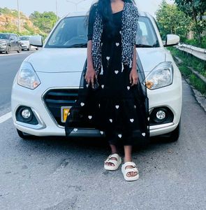 Black Heart Print Midi Dress