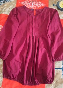 Balloon Top Maroon Colour Full Sleeves Design