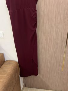 Burgundy Midi Dress - 40cm/32in