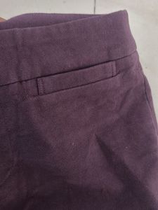 Burgundy Straight Leg Pants