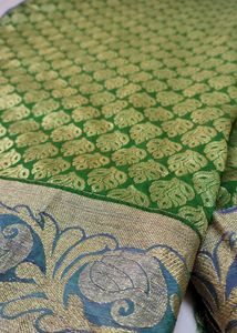 😍 Green Banarasi Silk Saree ✨