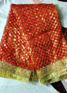 GORGEOUS RED CHUNNI/CHUNRI