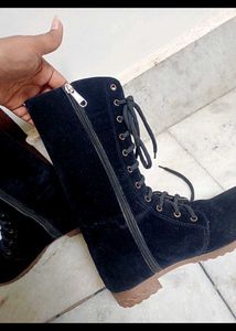 Black Lace-Up Boots