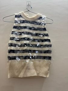 Striped Sequin Knit Top