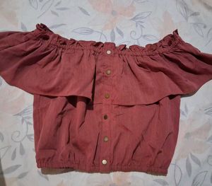 Rust Off-the-Shoulder Top