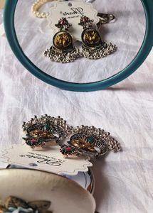 Dhara Peacock Coin Earrings