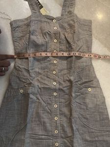 Button-Front Linen Dress