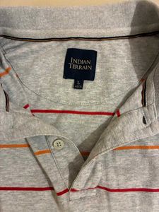 Indian Terrain Striped Polo Shirt - Size L