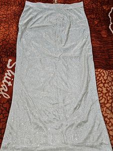 SilverrMetallic Lurex Fabric With Glitter