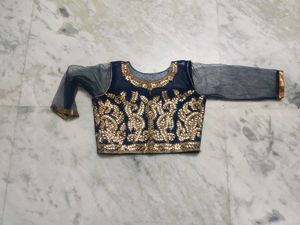 Unique mint green blue lehnga