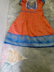 Orange & Blue Girls' Dress