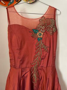 Rust Full Flair Gown