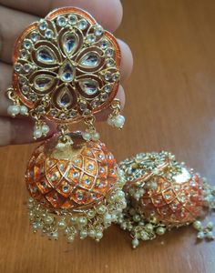 Earrings Orange Colour