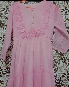 Pink Ruffle Maxi Dress