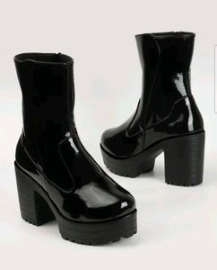 Black Patent Leather Boots