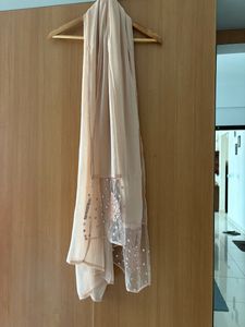 Anouk Peach Mirror-work Kurta with Trouser &amp; Dupat