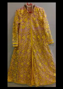 Yellow Cream Anarkali Suit