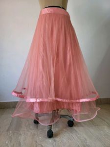 Pink Net Ethnic Skirt Length 40 Inches